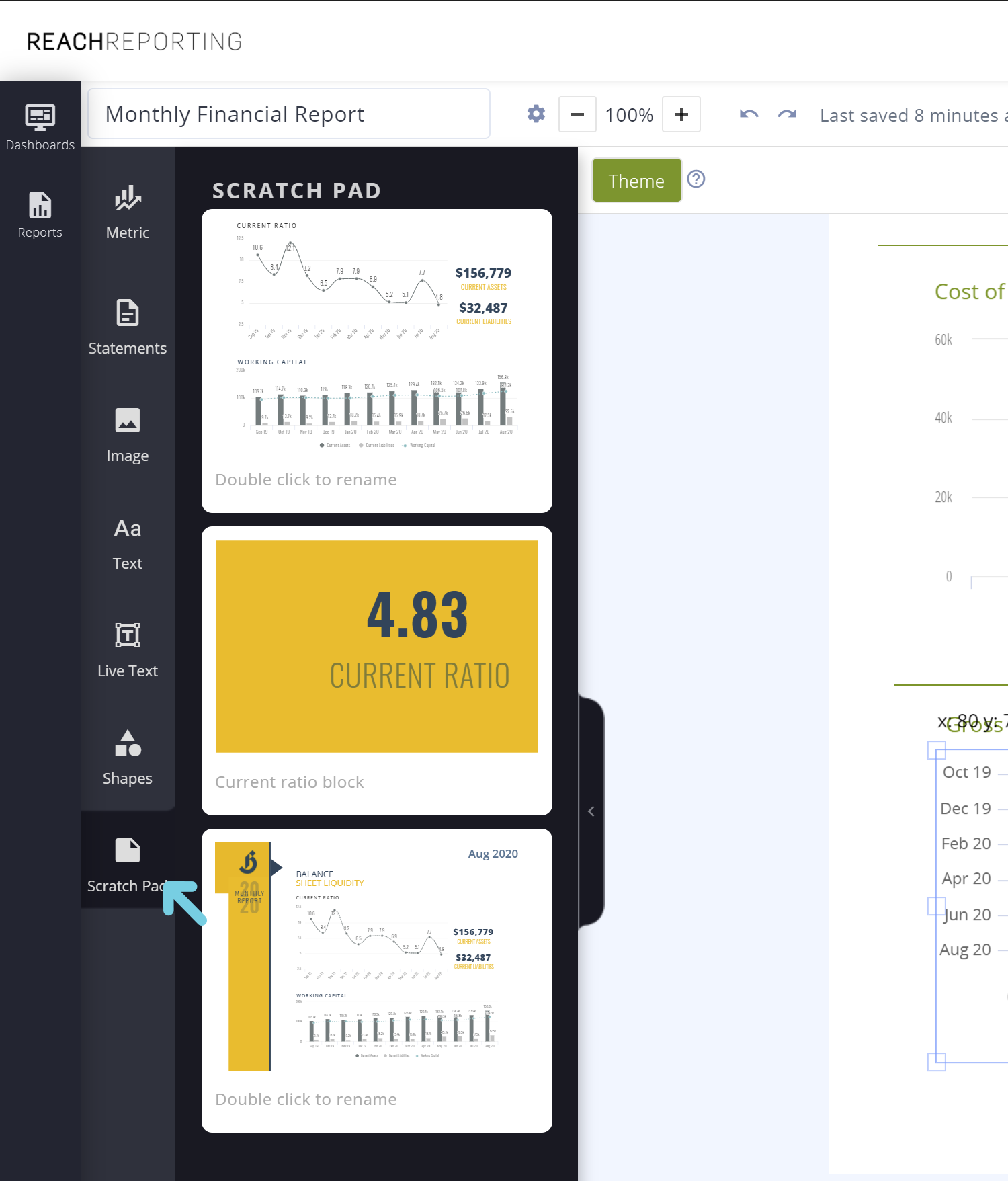 Using the Scratchpad in the Report Builder